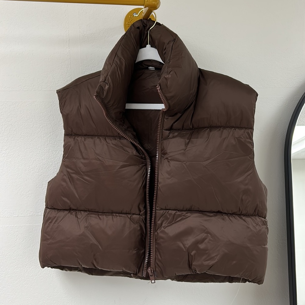 Brown Cropped Vest - Picture 2 of 3